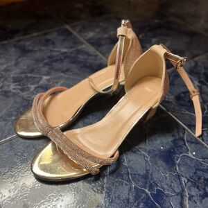 JJ’s House Gold Rhinestone Glitter Heels Homecoming Prom